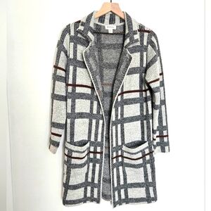 Monteau Plaid Long Cardigan